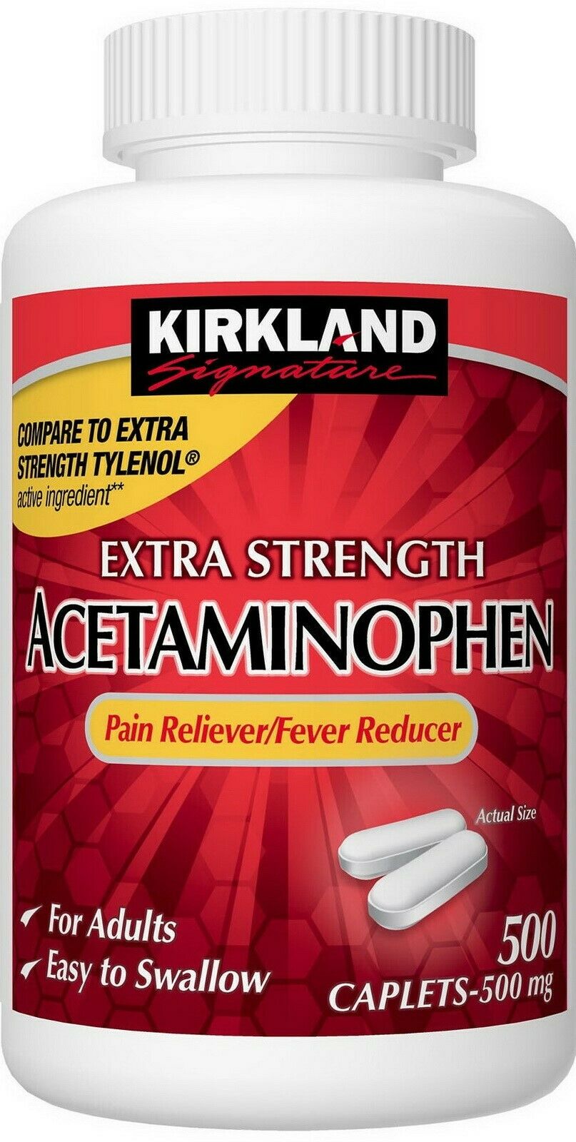 Kirkland Signature Extra Strength Acetaminophen 500 mg 500 Caplets Exp
