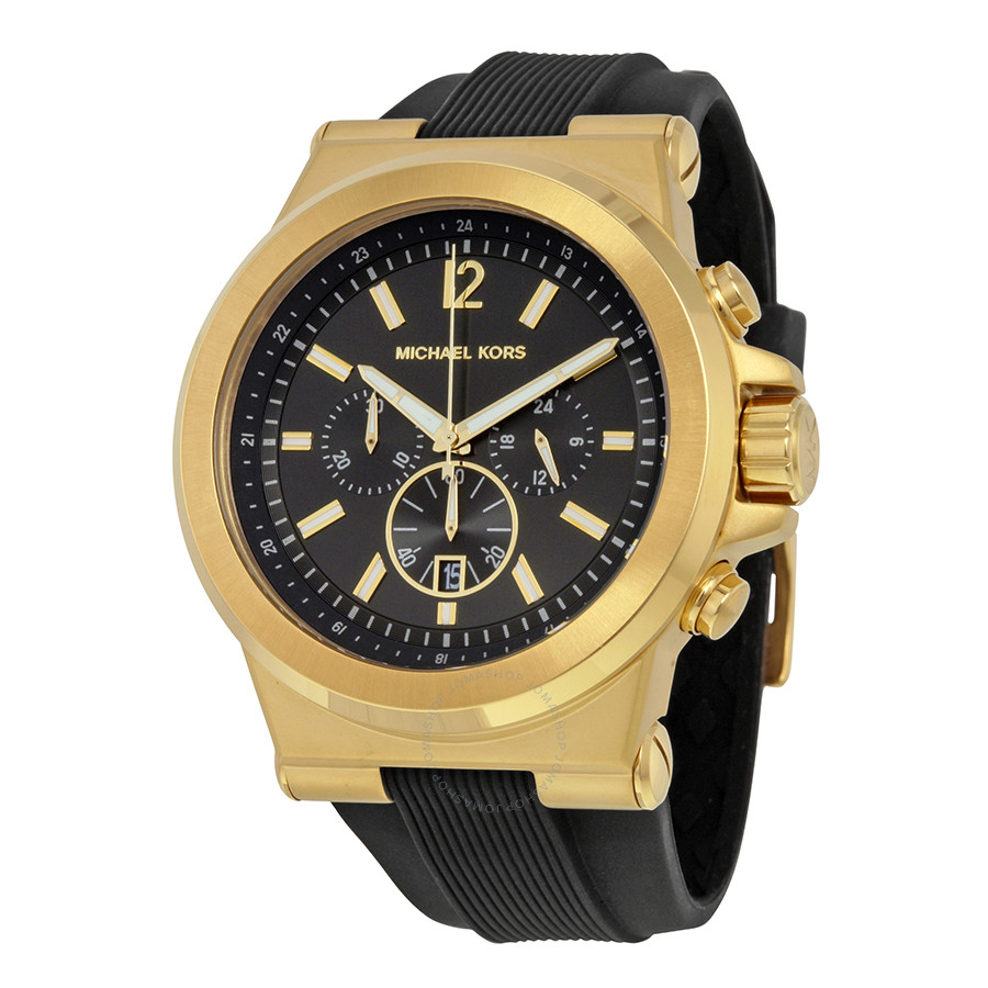 mk watch black and gold