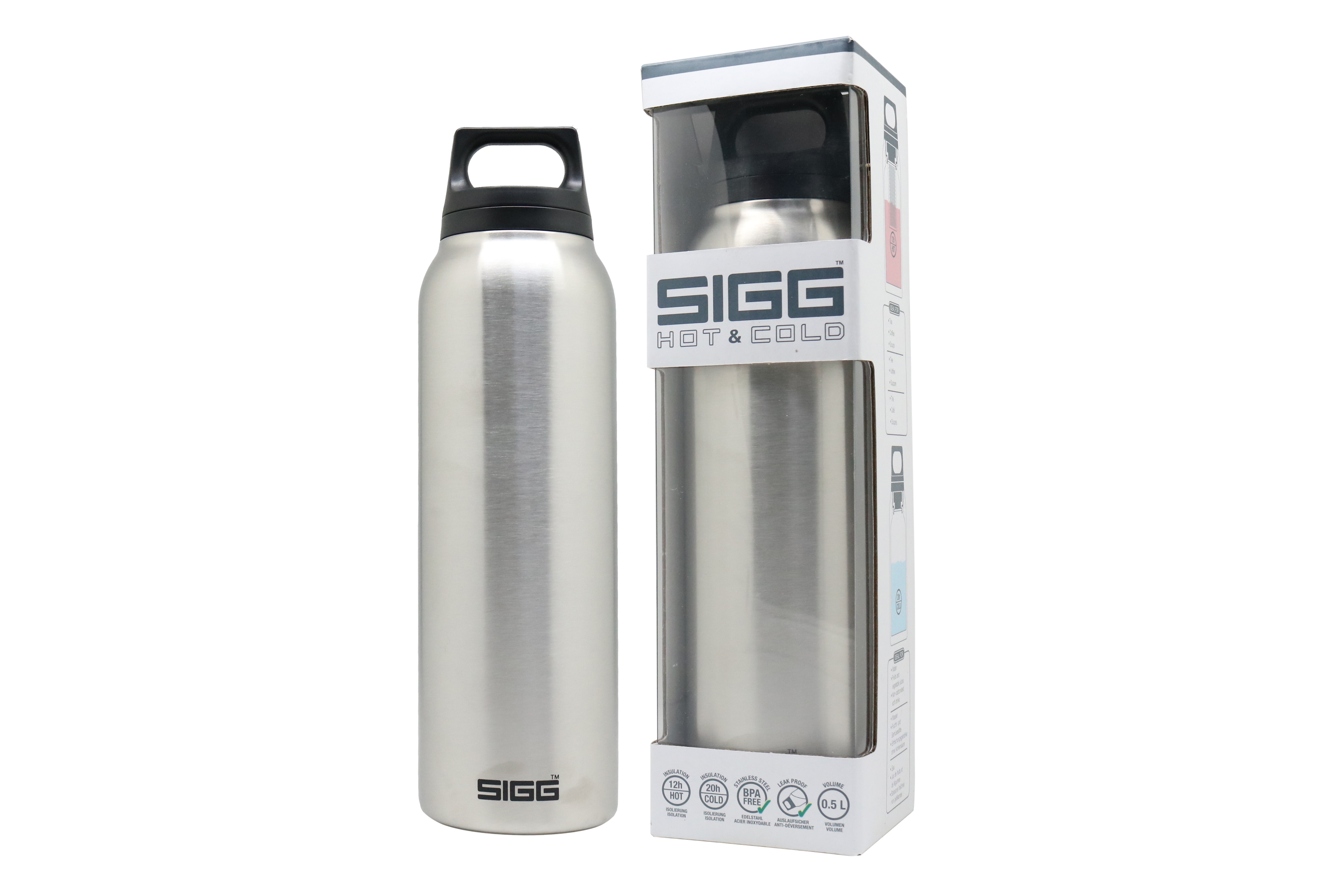 SIGG Hot and Cold One Water Bottle 0.5L White with Tea Filter