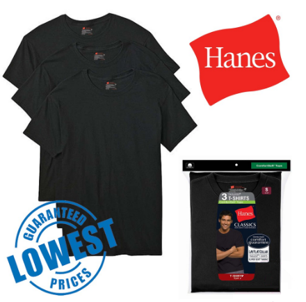 Hanes 3 pcs Classics Crew Neck Black T-Shirts