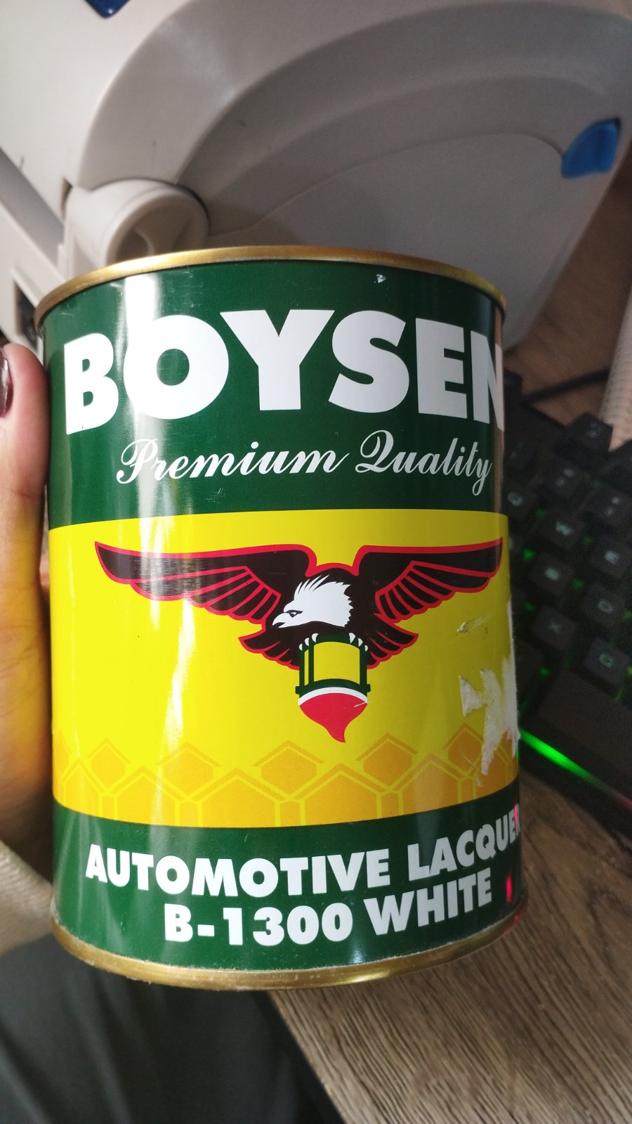 Boysen Automotive Lacquer White 1300 1 Liter SolventBased Nitrocellulose Lacquer Paint