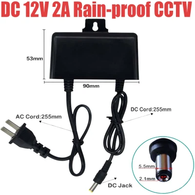 UME DC 12V 2A Rain-proof CCTV Power supply Adapter D-02 COD