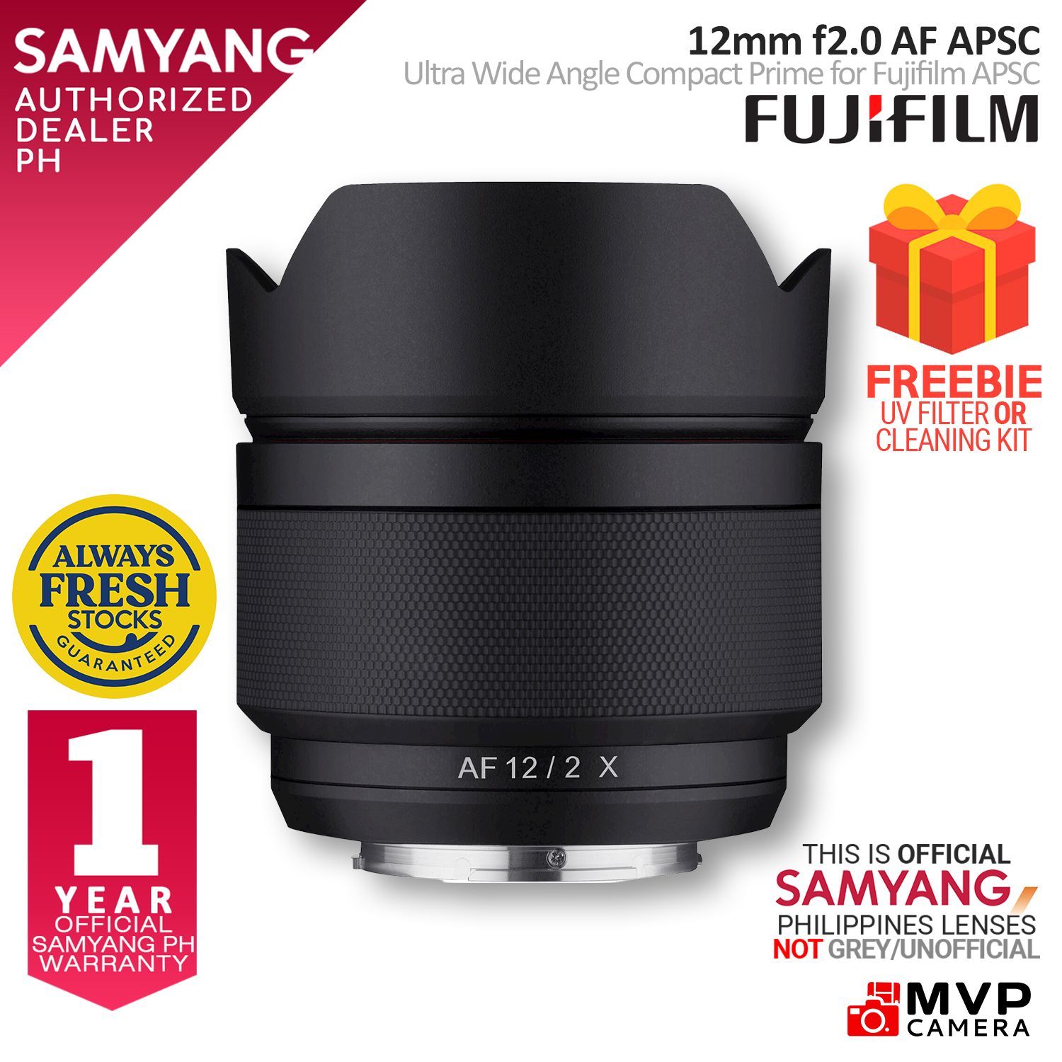 SAMYANG 12mm f2.0 AF Autofocus Ultra-wide UWA Lens for FUJIFILM X-mount MVP  CAMERA Lazada PH