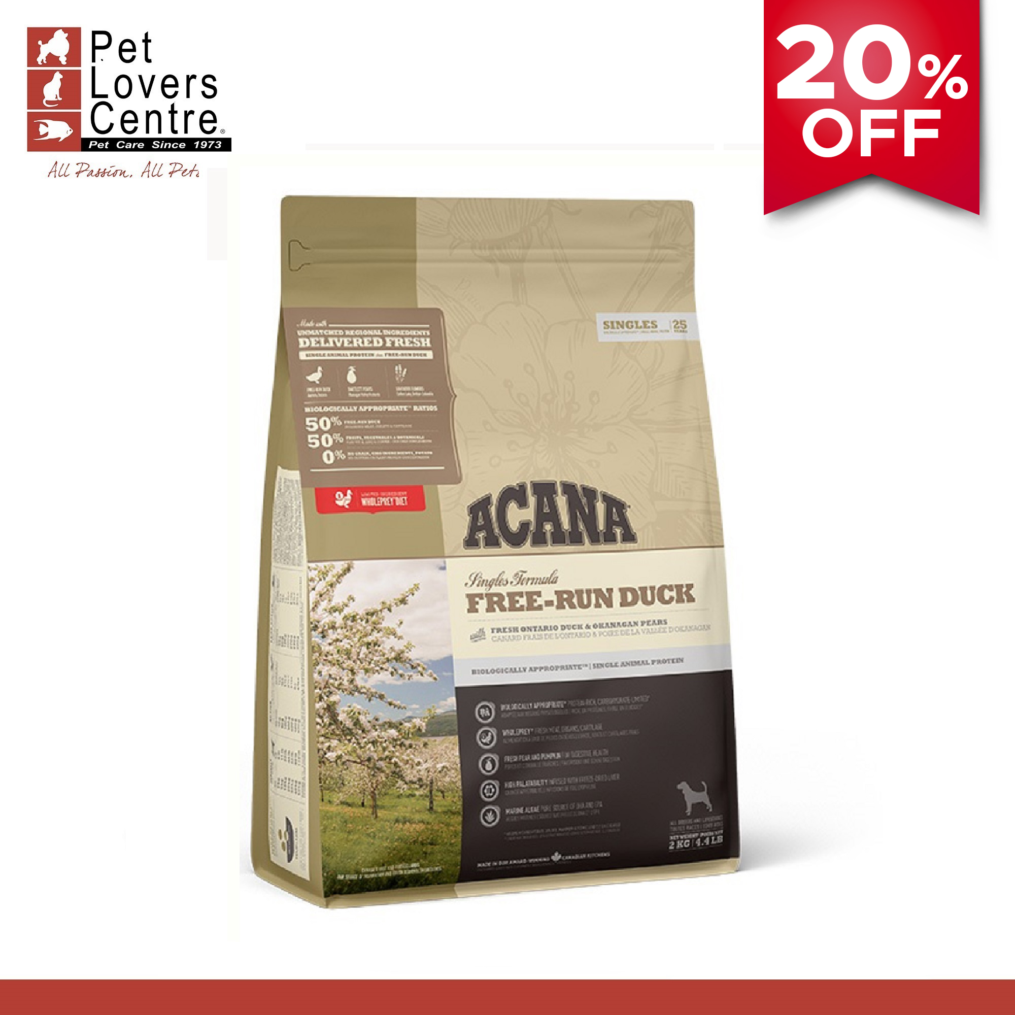 Acana Dog Dry Food Free Run Duck 2 kgs. (Expiration Date October 2023