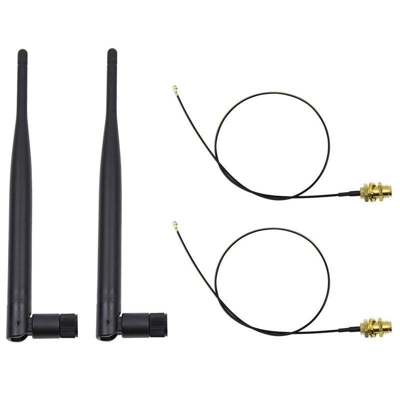 Bảng giá 2 x 6dBi 2.4GHz 5GHz Dual Band WiFi RP-SMA Antenna + 2 x 35cm U.fl / IPEX Cable Phong Vũ