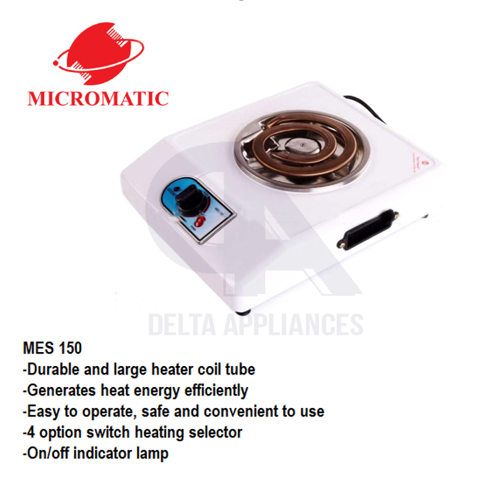Micromatic Electric Stove Small Pan Original 1 Year Warranty MES 150