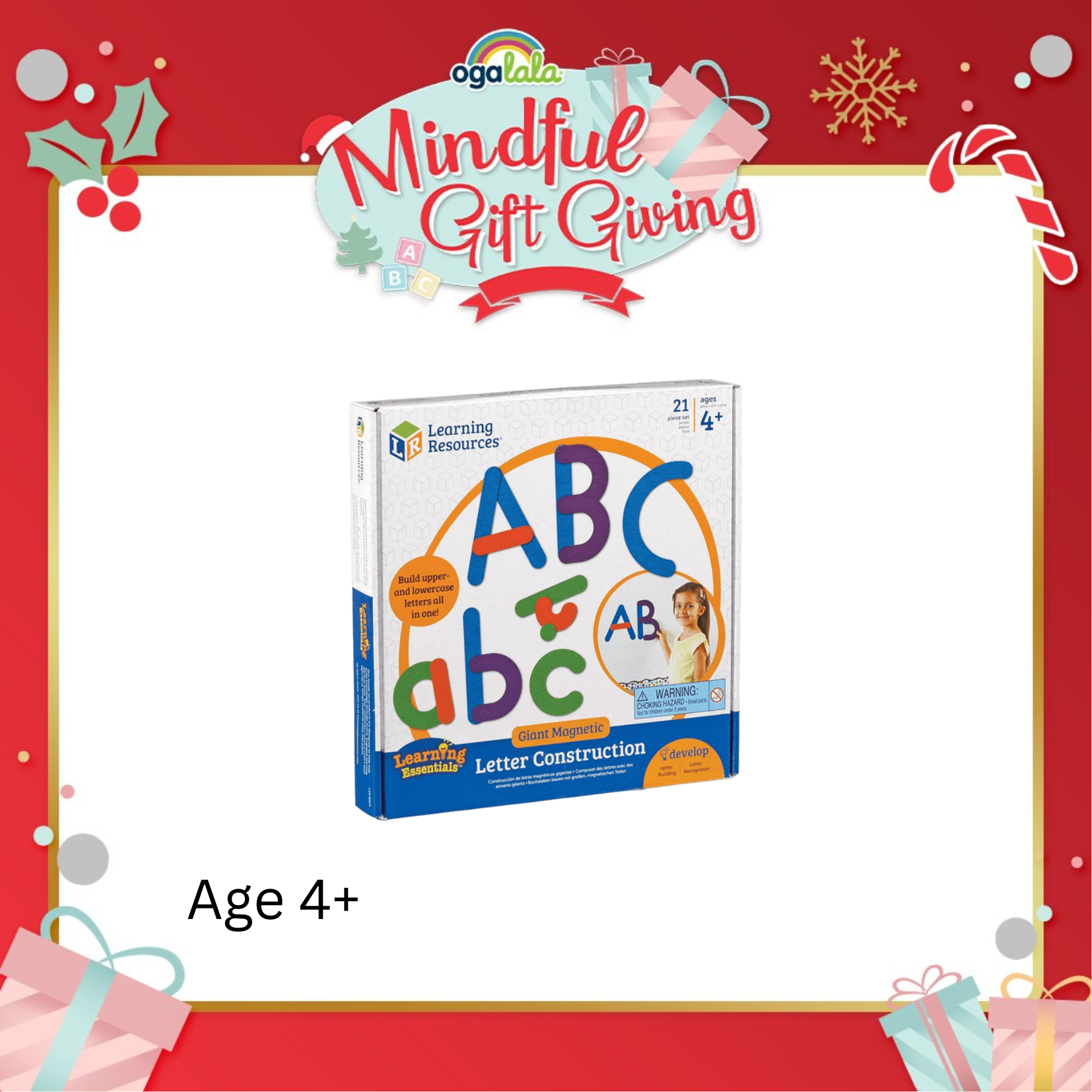 Learning Resources Giant Magnetic Letter Construction Set – Build Uppercase & Lowercase Letters, 21 Pieces For Whiteboard