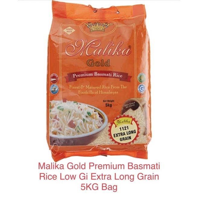 Malika Gold Premium Basmati Rice Low Gi Extra Long Grain 5KG Bag