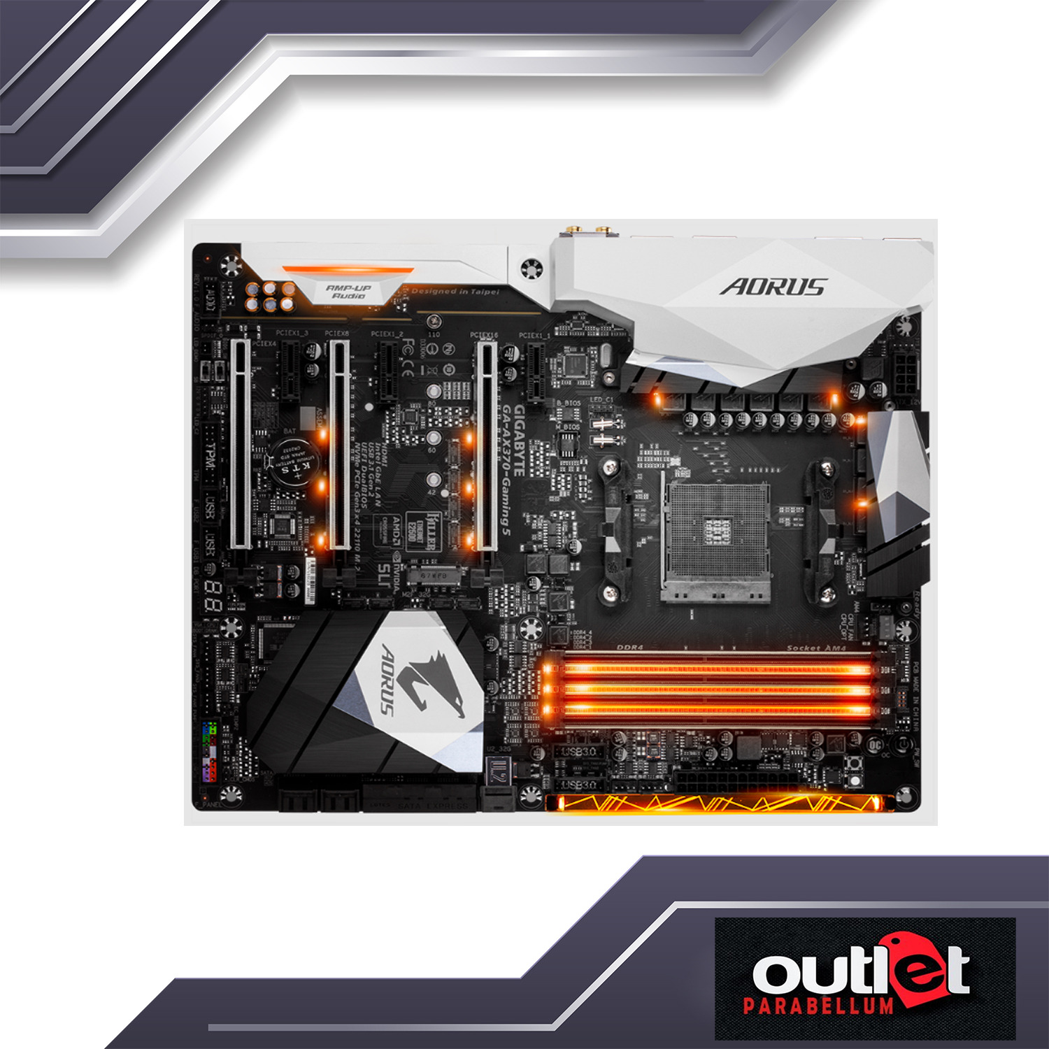 REFURBISHED GA-AX370-GAMING-5 GIGABYTE AMD X370 AM4 DDR4 ATX