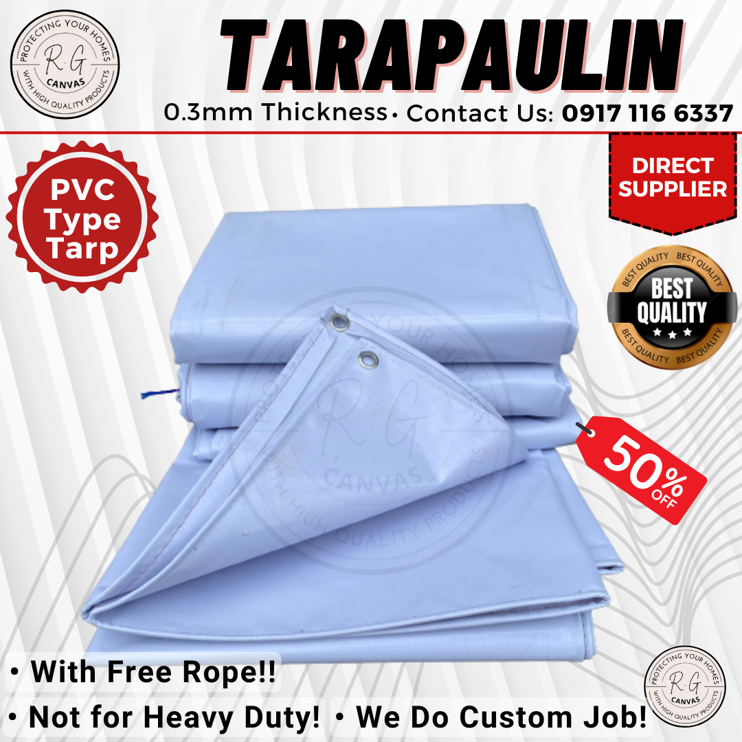 LIMITED STOCKS!! 6x16FT HIGH QUALITY WHITE TARPAULIN "FOR TEMPORARY USE