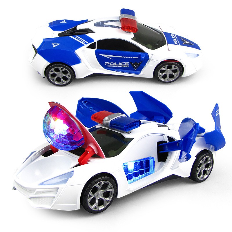 Dazzling lights Toy car big size of Automatic display Police car sports