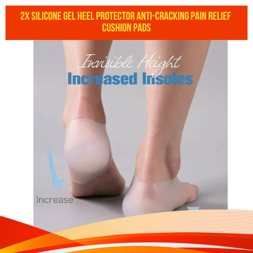 2x Silicone Gel Heel Protector Anti-cracking Pain Relief Cushion
