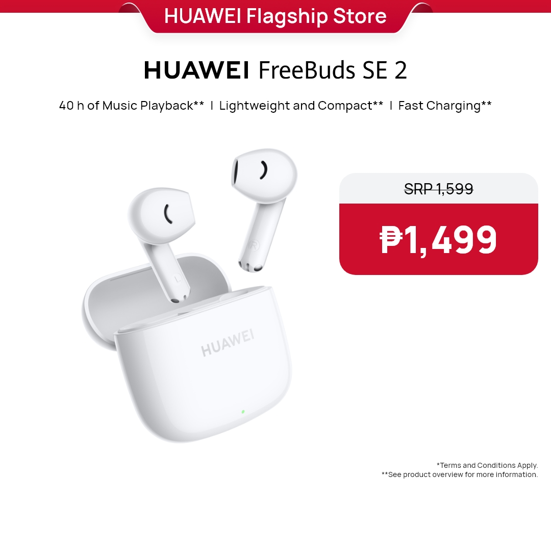HUAWEI FreeBuds SE 2 Wireless Earbuds - 40Hour Battery Life Earphones -  Bluetooth in-Ear Headphones with IP54 Dust and Splash Resistant - Compact