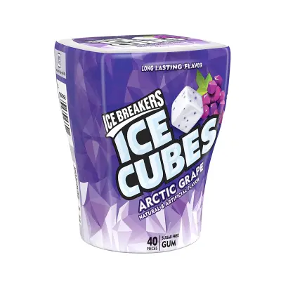Ice Breakers Ice Cubes Sugar Free Gum with Xylitol, Arctic Grape, 40 Pieces