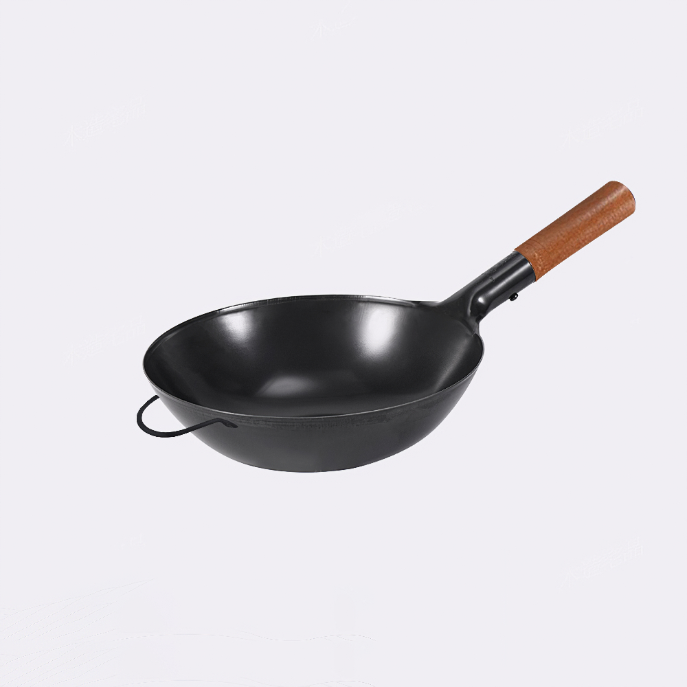 iRIVER Authentic Japanese Non Stick Wok Iron Pot Cookware Deep Frying Pan Wood Handle 32/34/36