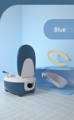 [COD] Anti-Splash Kids Baby BLUE Potty Training Foldable Seat Removable Inner Layer NonSlip Design