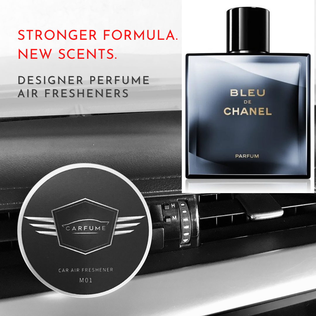 Carfume M02 Bleu de Chanel Designer Perfume Car Air Freshener (Buy 2, Get 1  Holder Free)