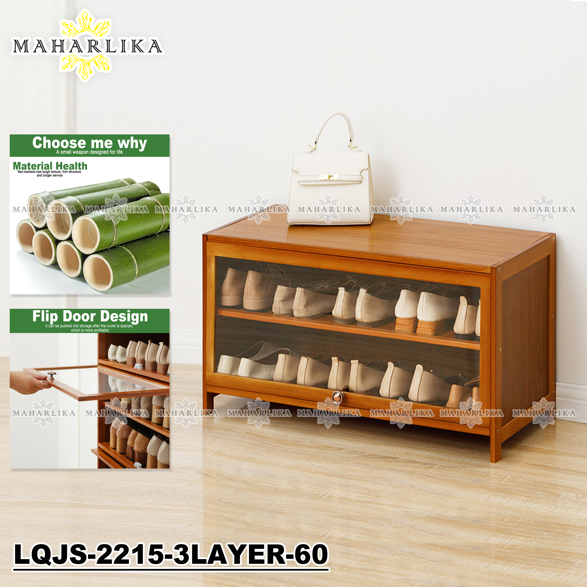 Maharlika LQJS22153Layer60 Bench Shoe Rack Shoe Stool with
