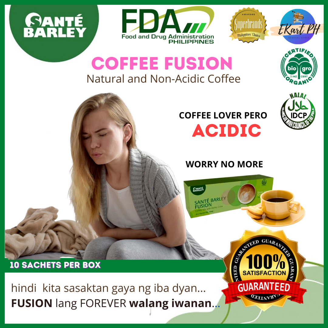 Sante Barley Coffee Fusion Non Acidic coffee 15g x 10 sachets Good for