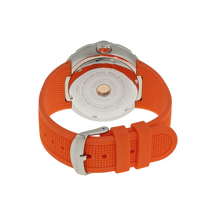 Philip Stein Men's 34-BRG-RO Extreme Orange Rubber Strap Watch 
