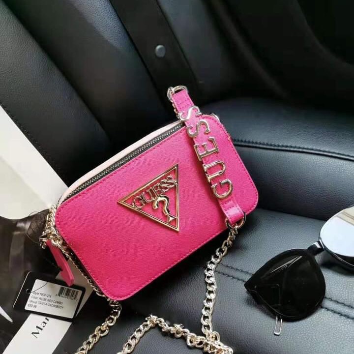 guess pink sling bag