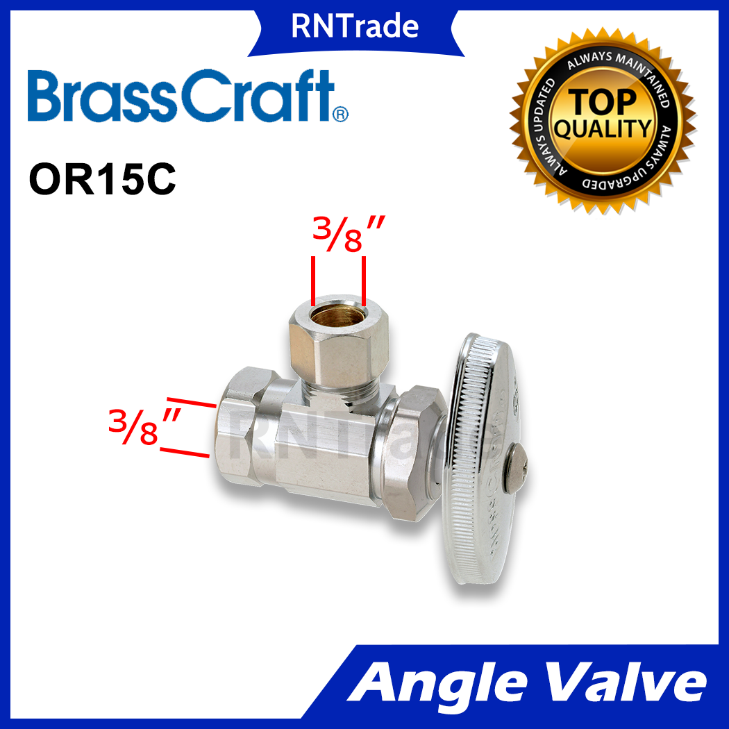 Brasscraft Angle Valve 3/8" FIP Inlet x 3/8" OD OR15C, Chrome Finish ...