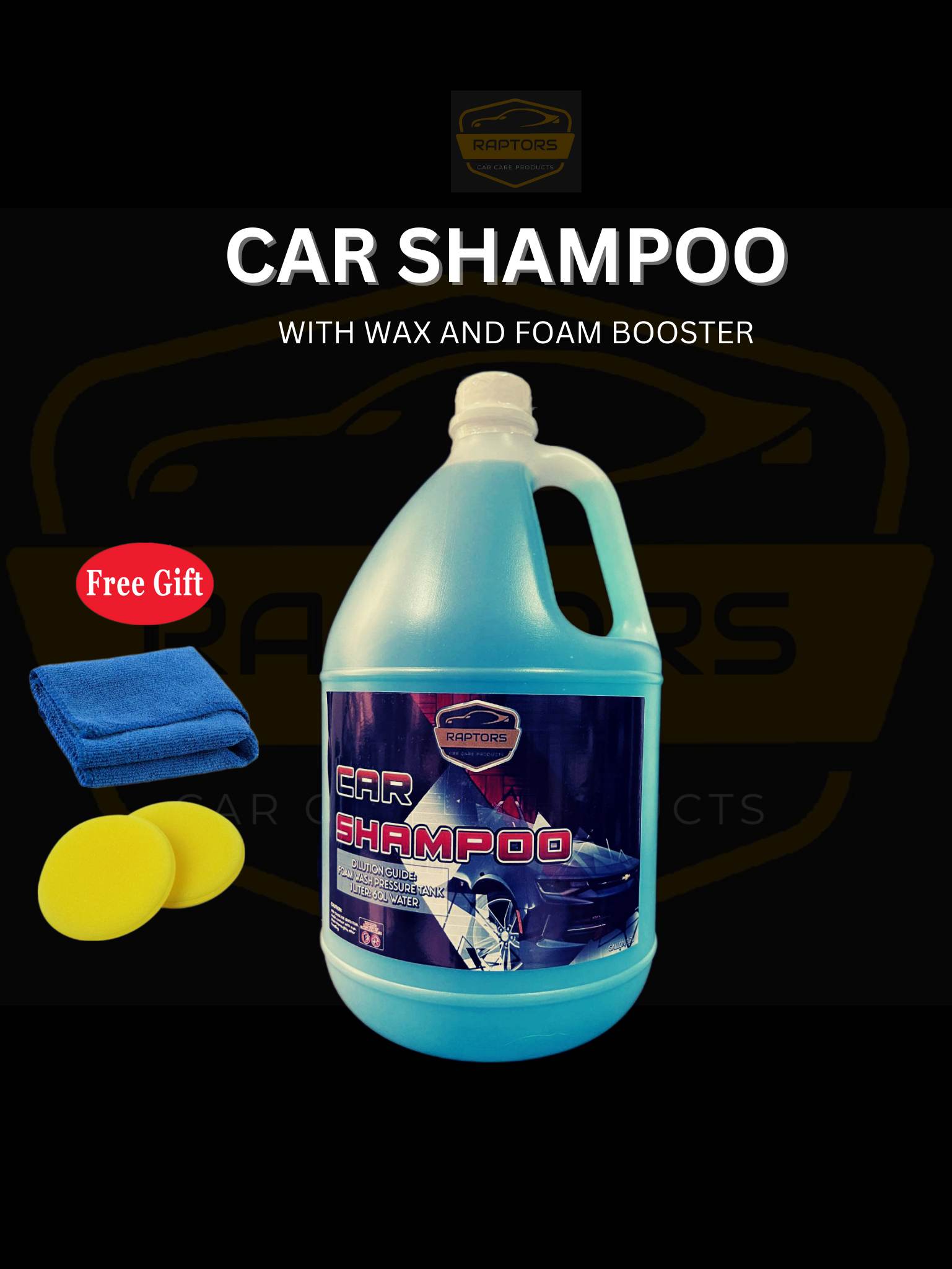 Raptors Car Shampoo with Wax and Foam Booster 1 Gallon | Lazada PH