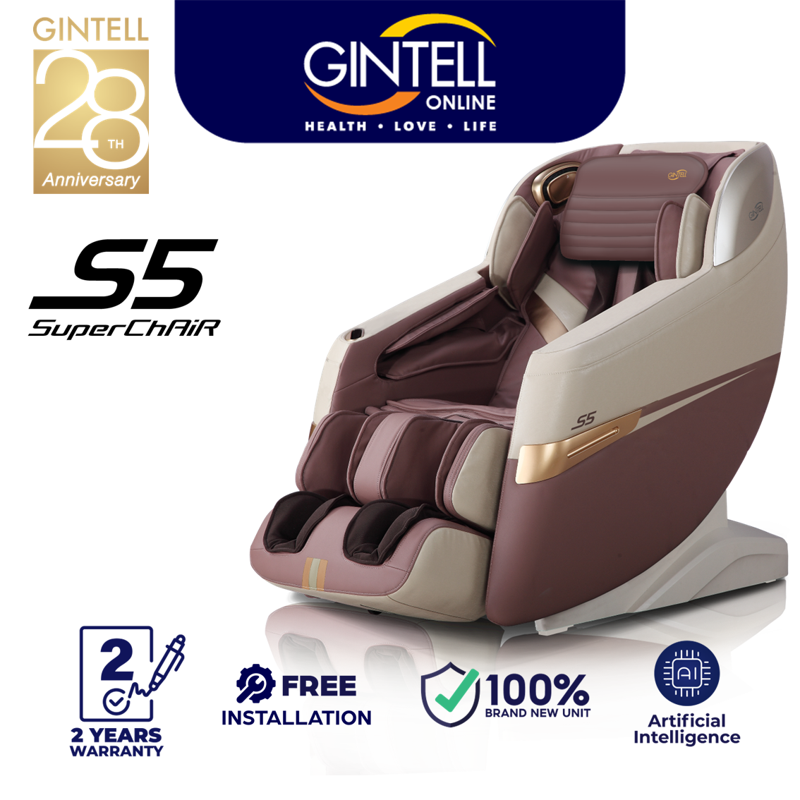 GINTELL S5 SuperChAiR Massage Chair [2 YEARS WARRANTY] | Lazada PH