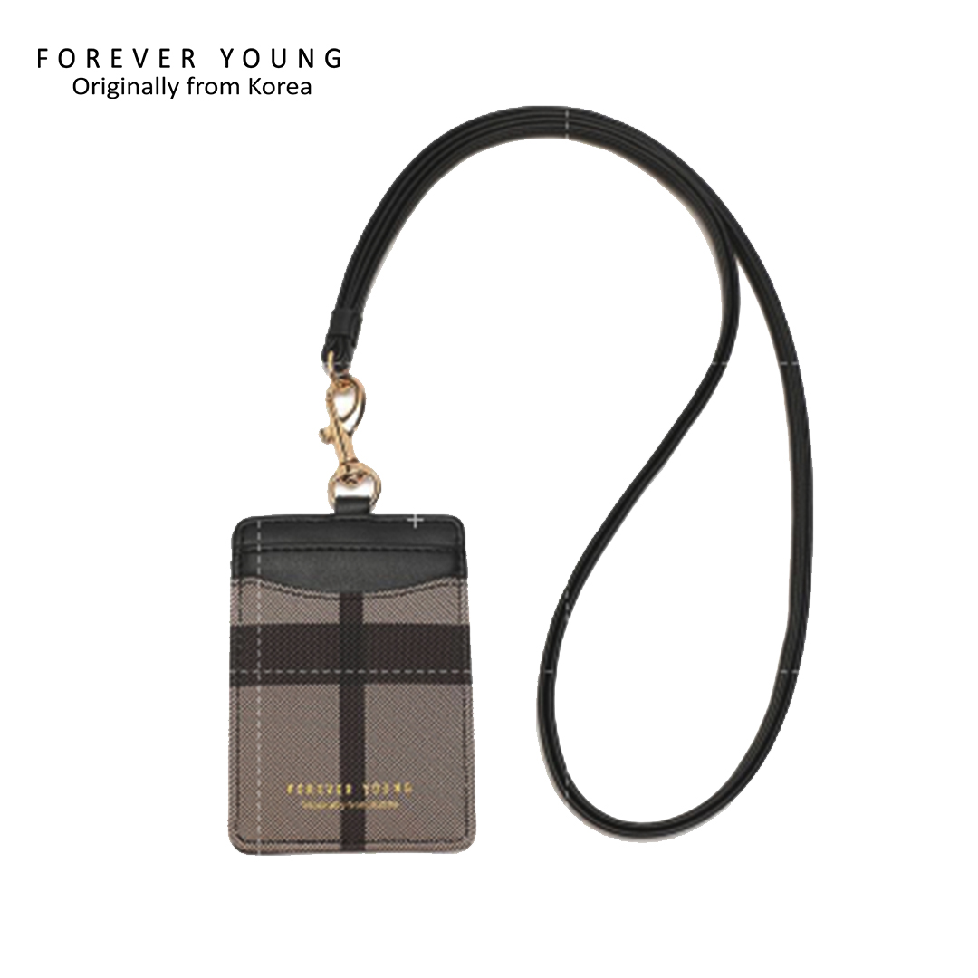 ForeverYoung Leather Card or ID Holder Lanyard