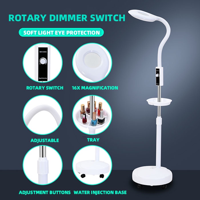 16X LED Facial Light Stand Facial Magnifying Lamp Beauty Lamp Floor