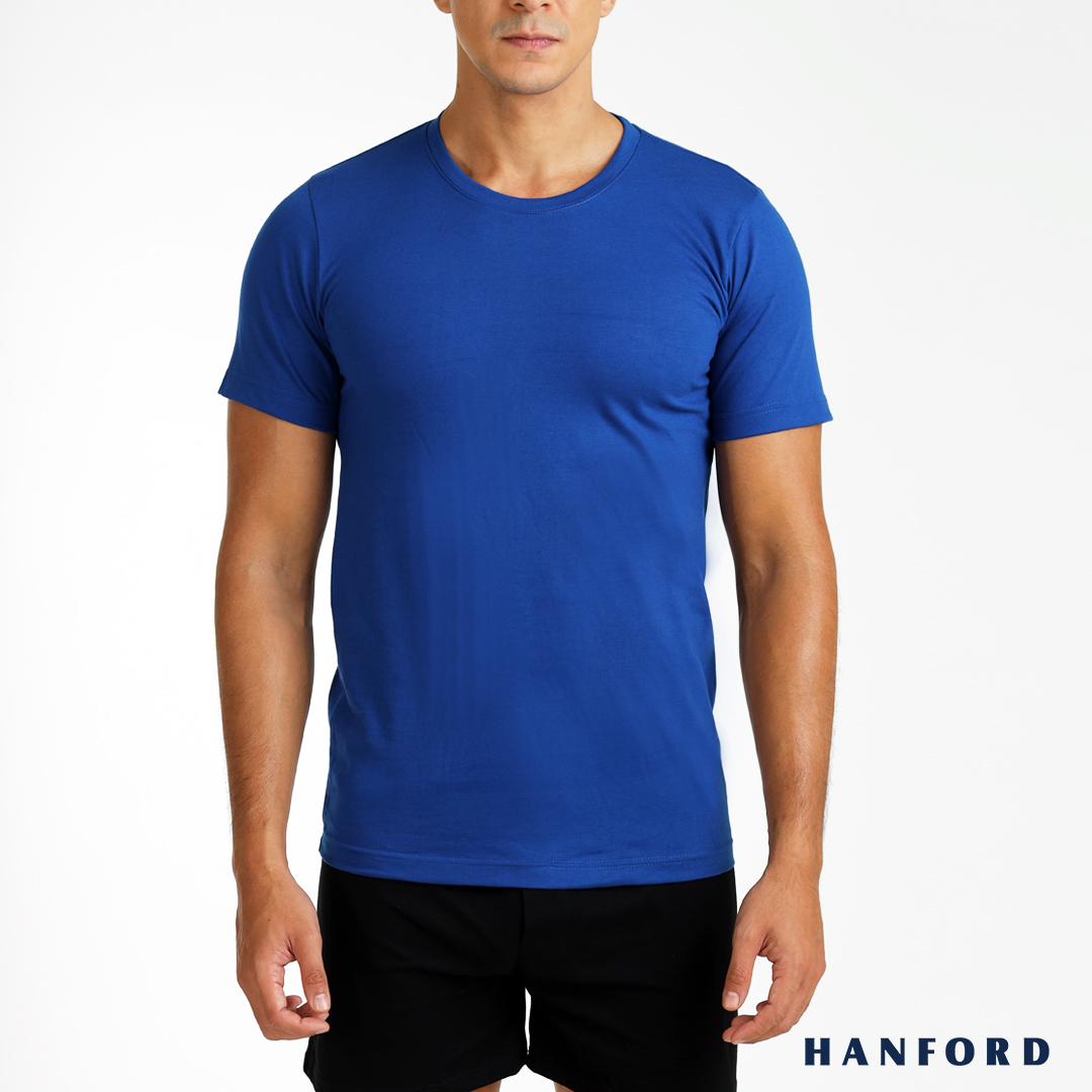 Hanford Men/Teens R-Neck Cotton Modern Fit Short Sleeves Shirt - Black