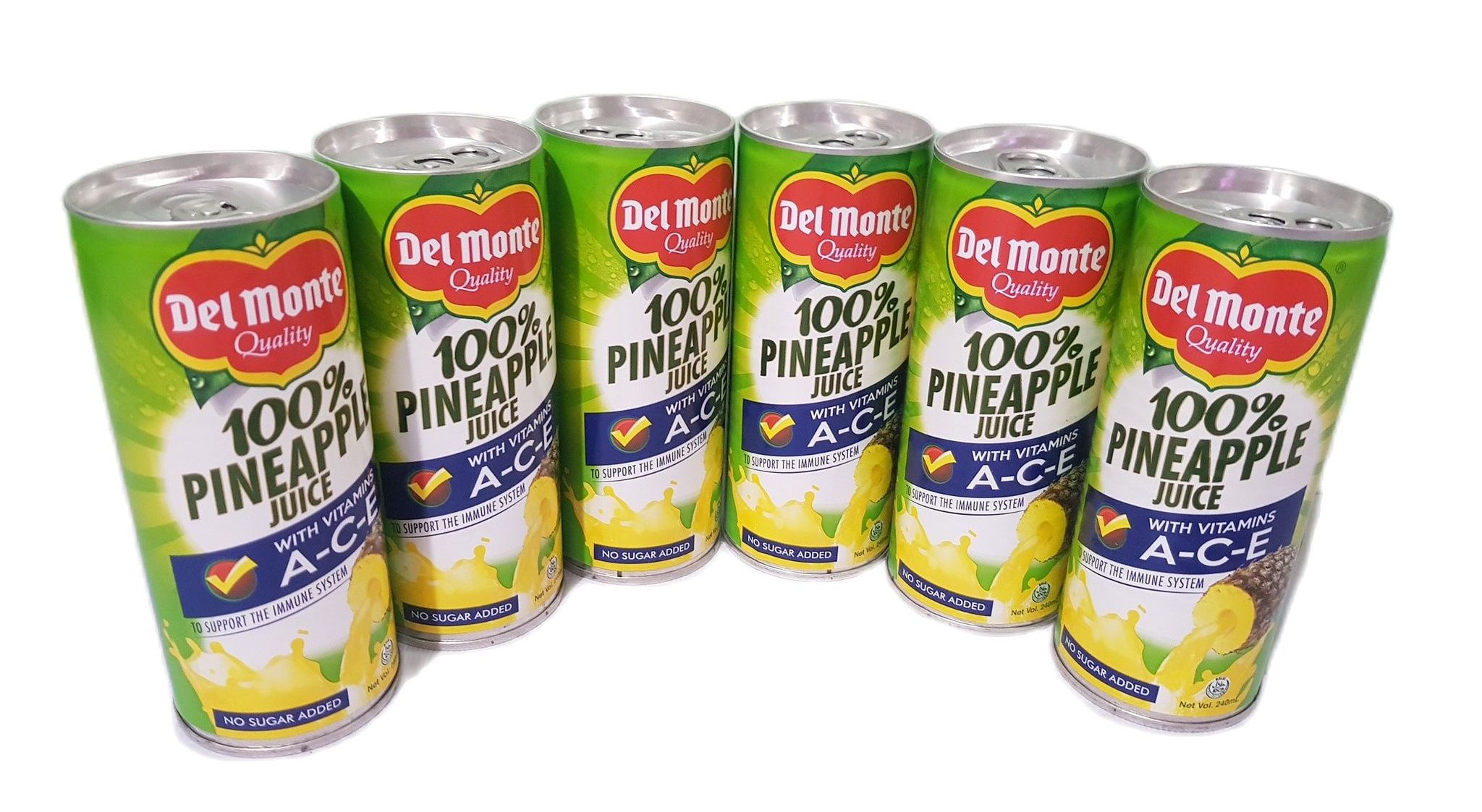 Del Monte 100 Pineapple Juice With Vitamins A C E Pack Of 6 Cans X
