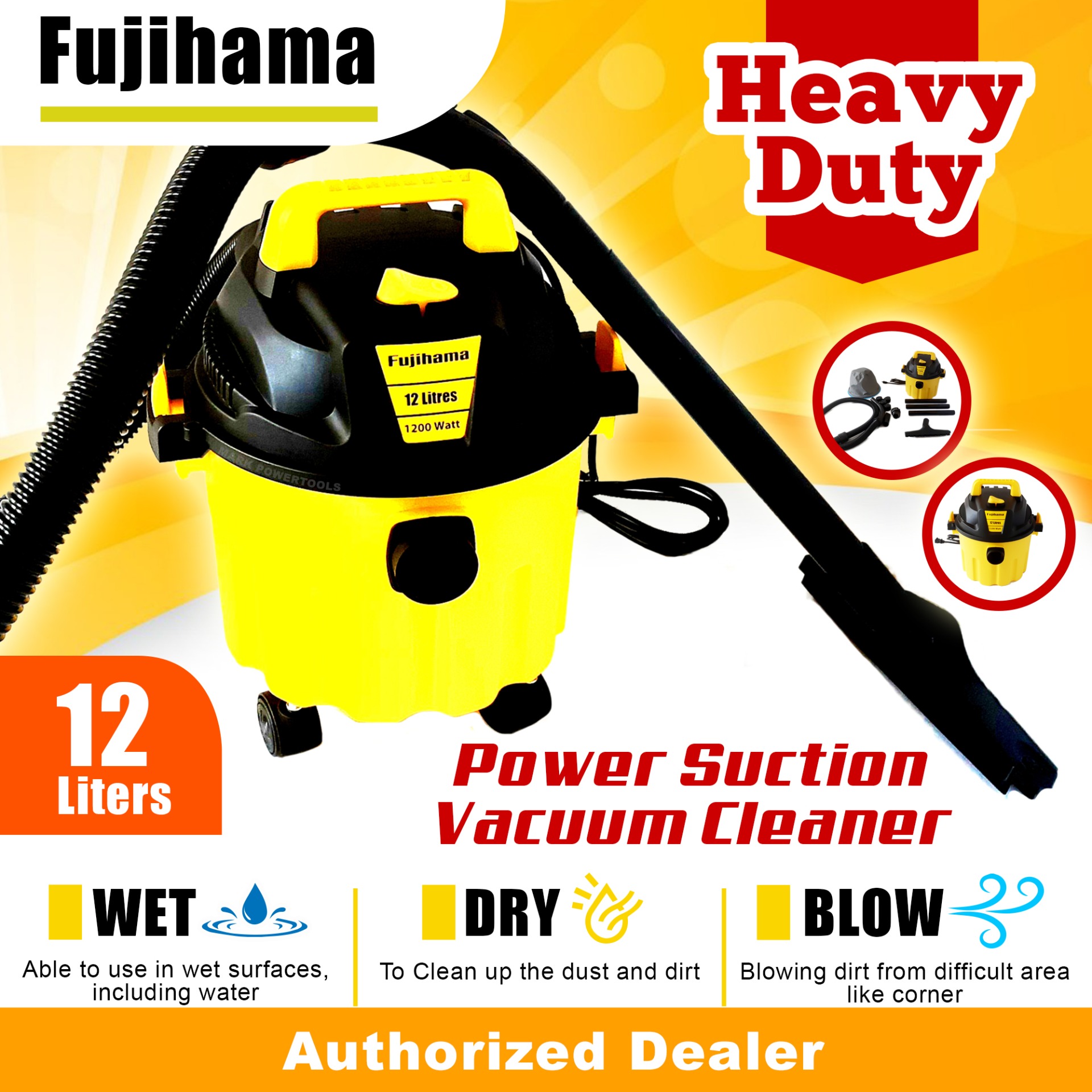 Fujihama Vacuum Cleaner Wet Dry Blow 12l Lazada Ph