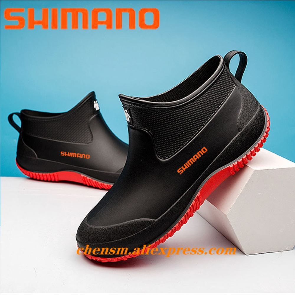 HOT☆2022 Shimano Fishing Boots Men Outdoor Autumn Waterproof Wading Shoes  Women Spring Non-slip Warm Hiking Water Rain Boot