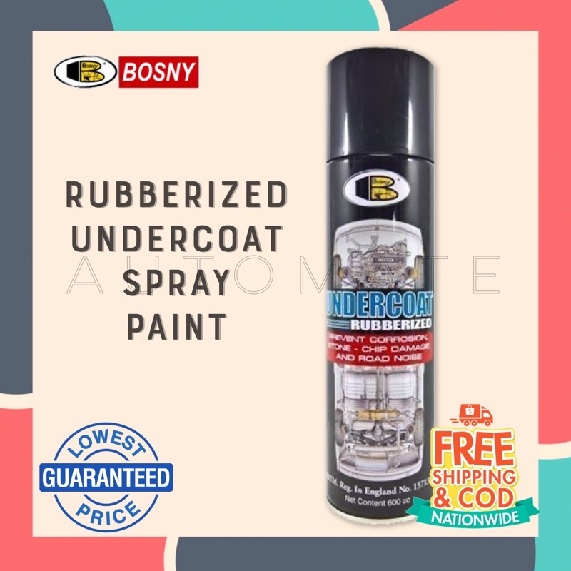 BOSNY Black Undercoat Rubberized Spray Paint 600 cc mL Lazada PH