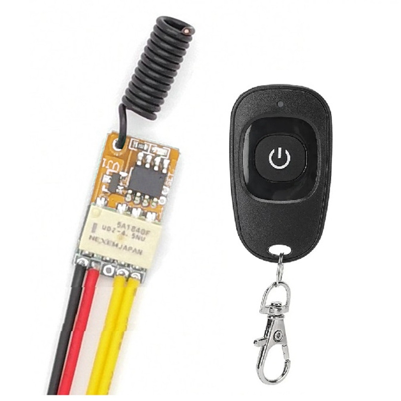 Push Button Saving Mini Relay Contact Receiver RF Wireless Switches Receiver DC3.7V-12V 433Mhz Smart Home Small Tiny Remote Switches