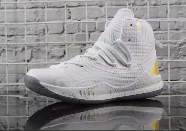 curry 5 white and gold high tops