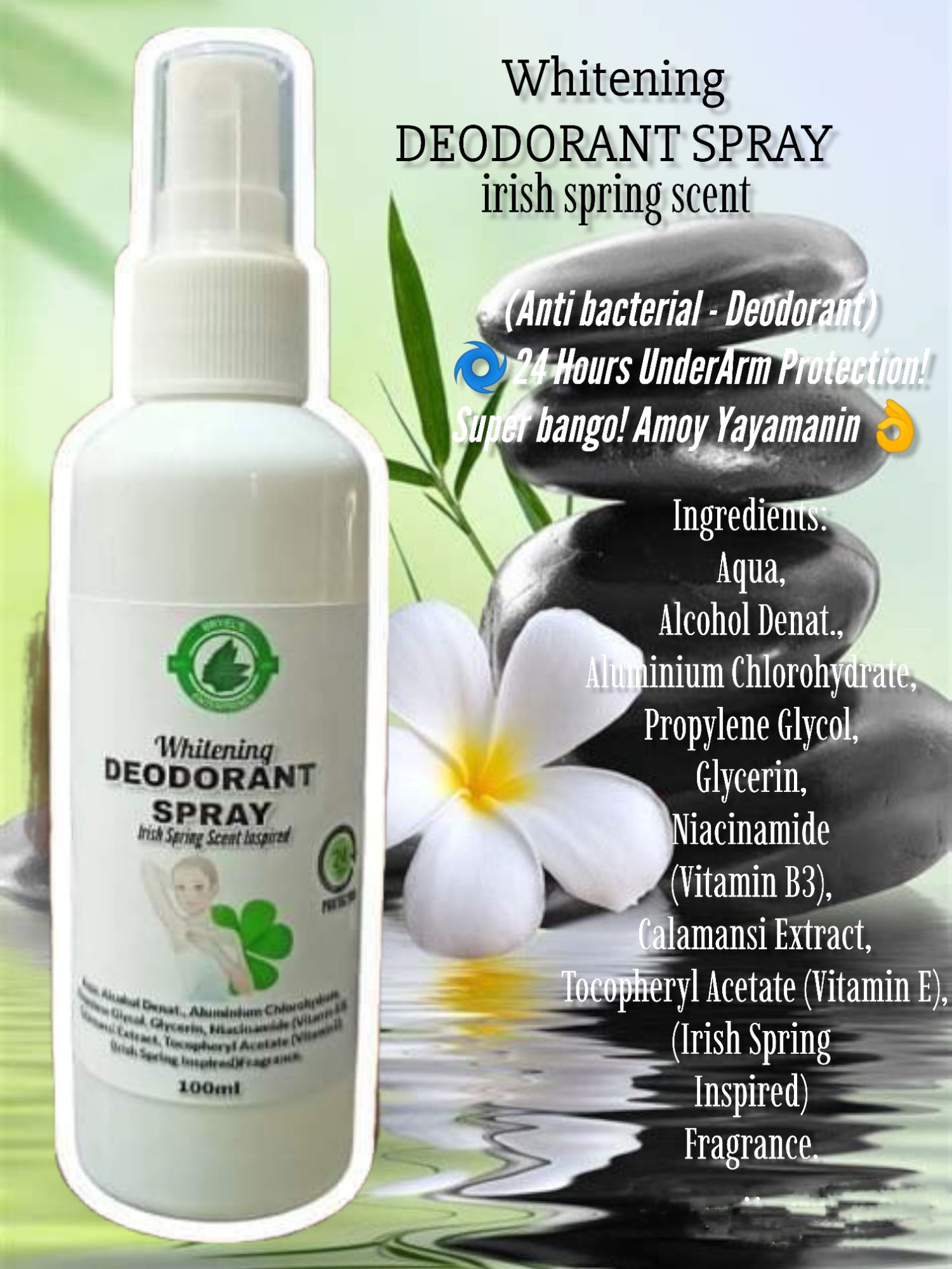 ⚡⭐ WHITENING DEO SPRAY IRISH SPRING 100ML [ 5X WHITENING + DEODORANT