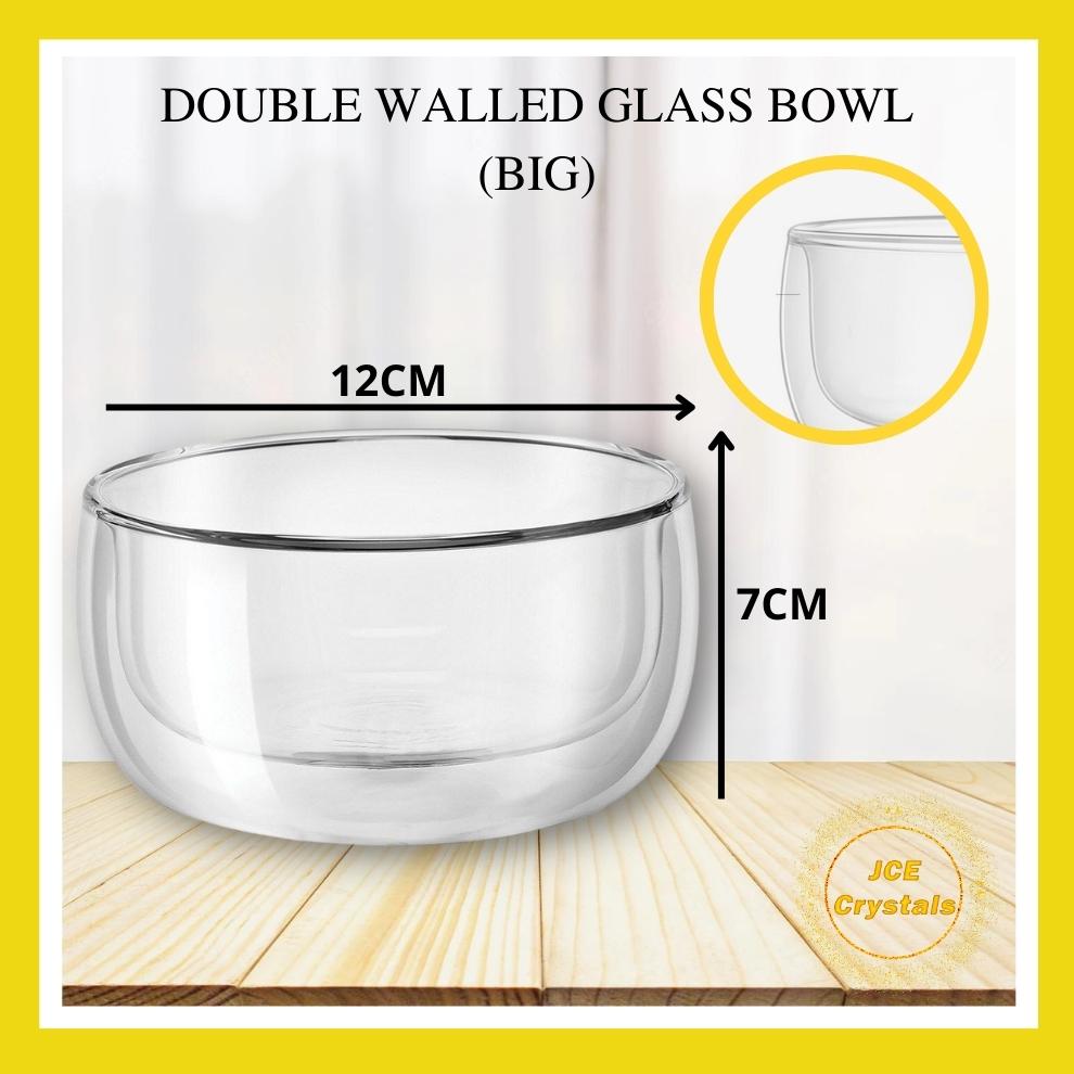 DOUBLE WALLED GLASS BOWL / FRUIT SALAD BOWL / HEAT RESISTANT GLASS