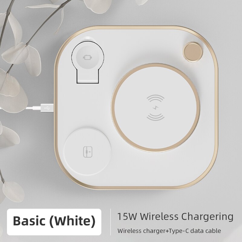 5In1 Wireless Charger Dock Station With Table Lamps For 13 12 11 X Fast 15W Wireless Charging Station For Iwatch Airpods