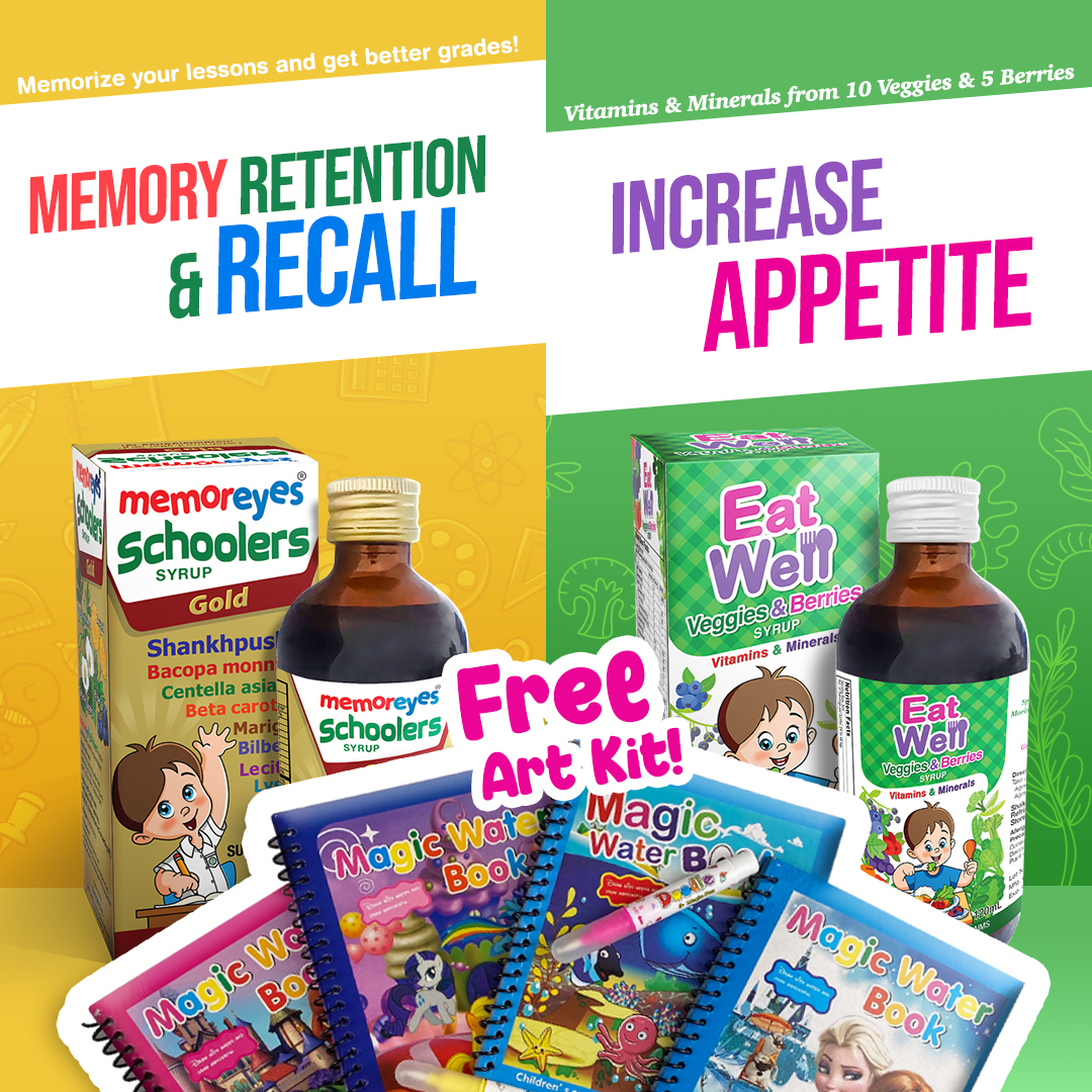 MemorEyes Schoolers Gold Memory Enhancing Syrup and EatWell Veggies ...