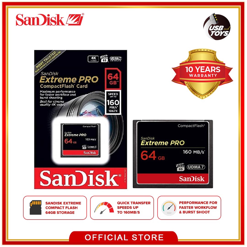 SANDISK COMPACT FLASH 64GB 160MBSSDCFXPS Lazada PH