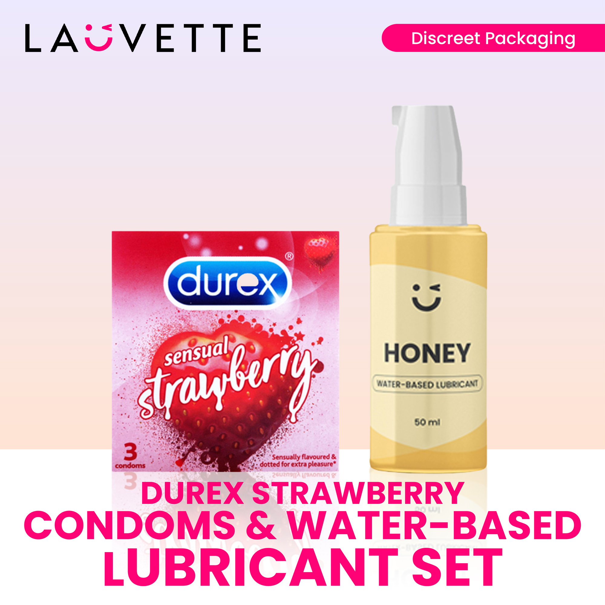 Durex Strawberry Condoms & WaterBased Lubricant Set Lazada PH