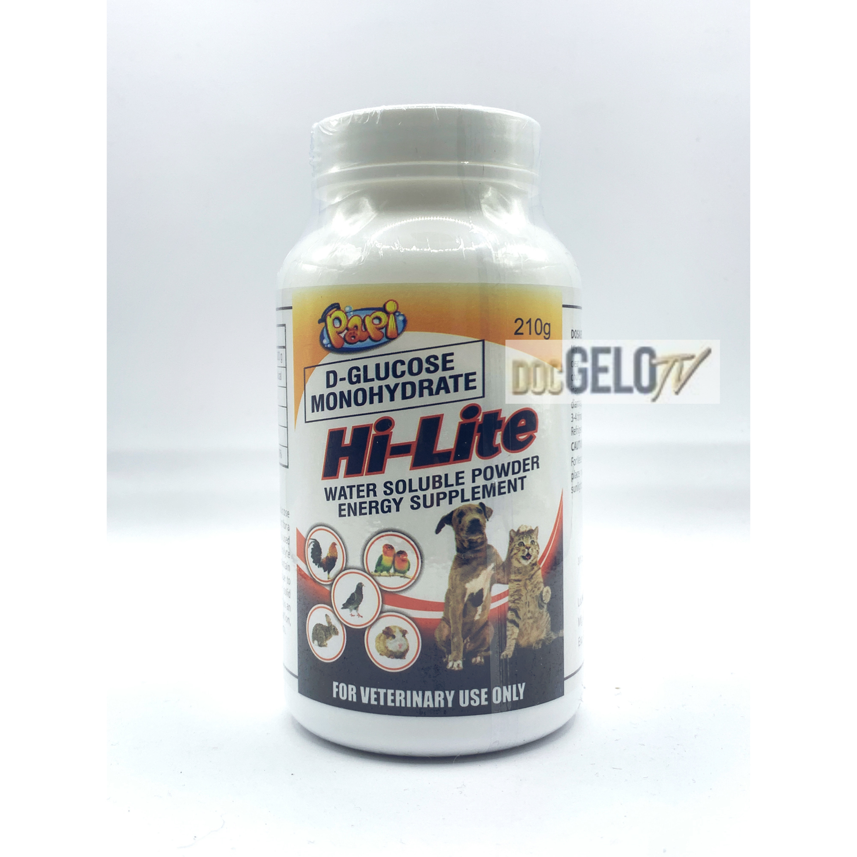 Papi Hi-Lite Water Soluble Powder Energy Supplement For Pets (Dextrose Powder) 210G