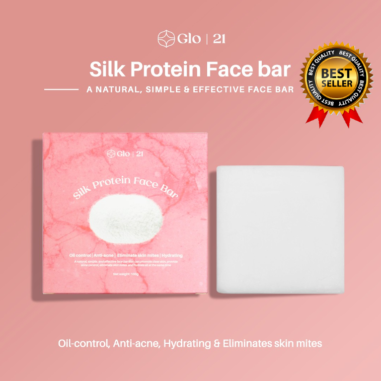 GLO21 SILK PROTEIN FACE BAR ALL SKIN TYPES OIL CONTROL WHITENING