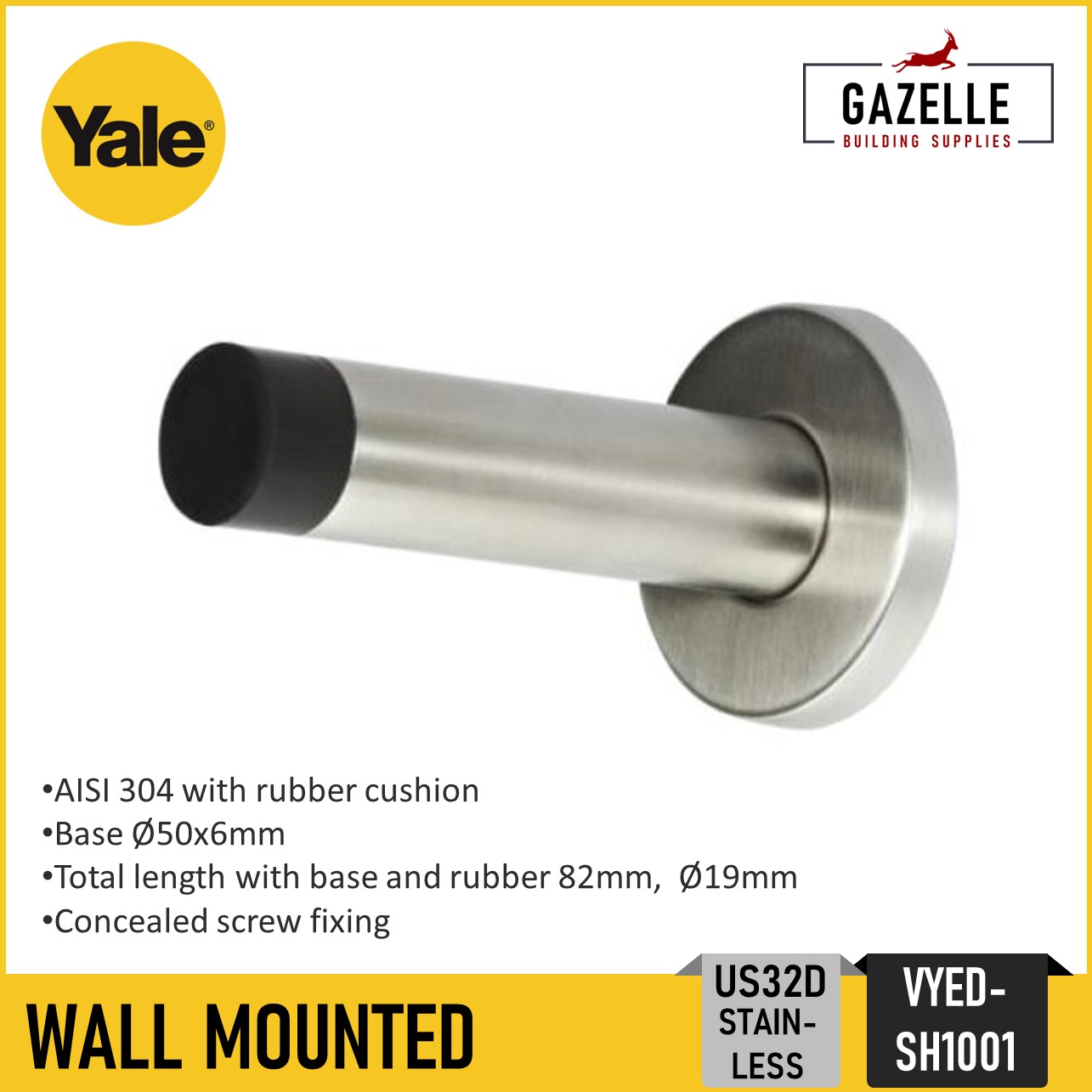 Yale Essential Door Accessories Door Stopper Door Stop
