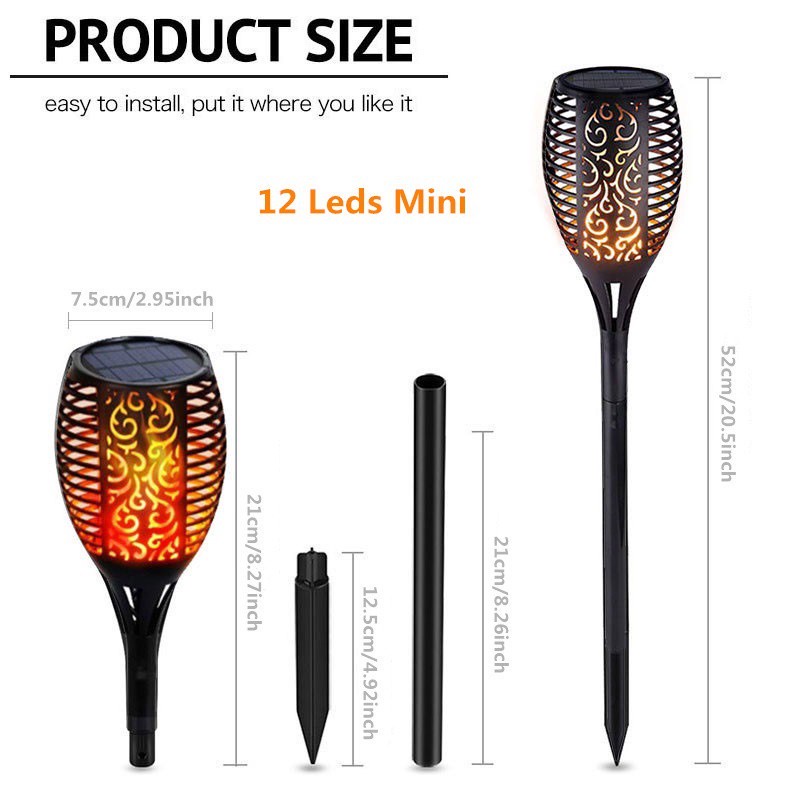 MEGATOP Solar Flame Light IP65 Waterproof Patio Garden Outdoor Landscape Light Lazada PH