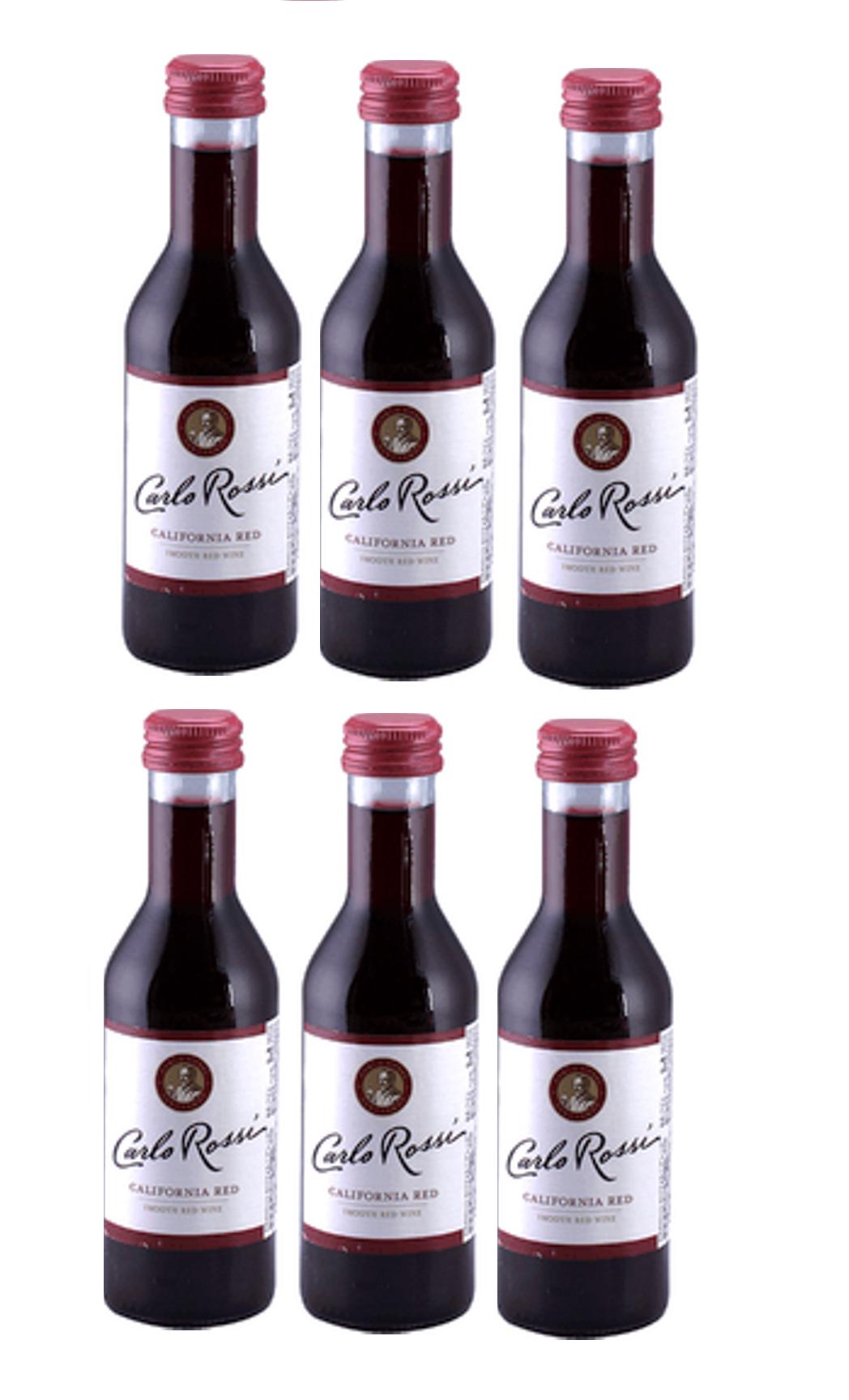 Carlo Rossi red 187 ml baby bottles 6 bottles set