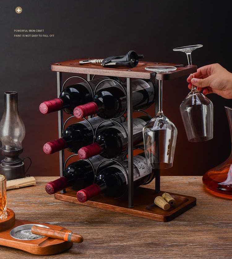 Wine Rack 12 Bottle With 2 Cup Holder Red Wine Cup Holder Wine Rack