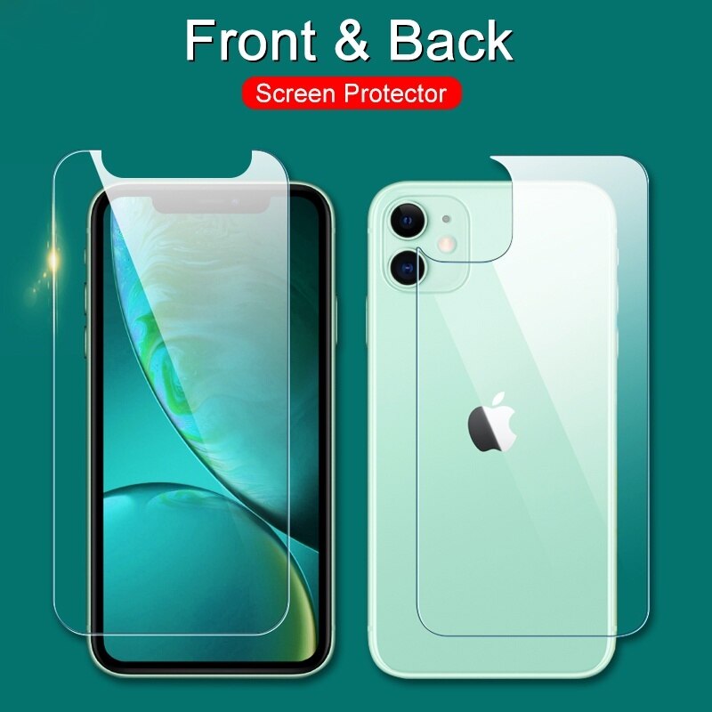 2 in 1 Kính cường lực Miếng dán bảo vệ màn hình mặt trước sau cho iPhone 14 13 12 Pro Max Screen Protector